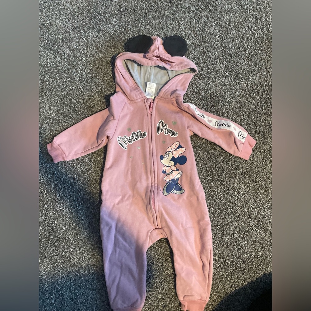 Disney Minnie Mouse Pink Hooded One Piece